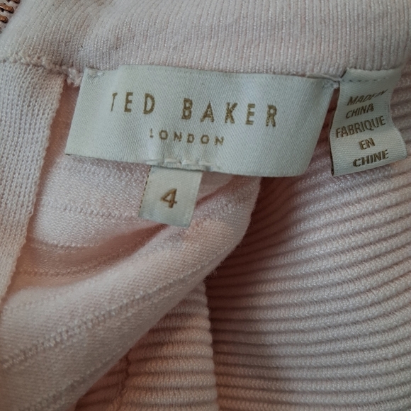 Ted Baker Jacquard Cut Out Baby Pink Skater Dress Size 4 U.S 8 - Picture 6 of 14